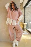 Lagen Classic Sweatshirt Barrel Pant Antique Rose